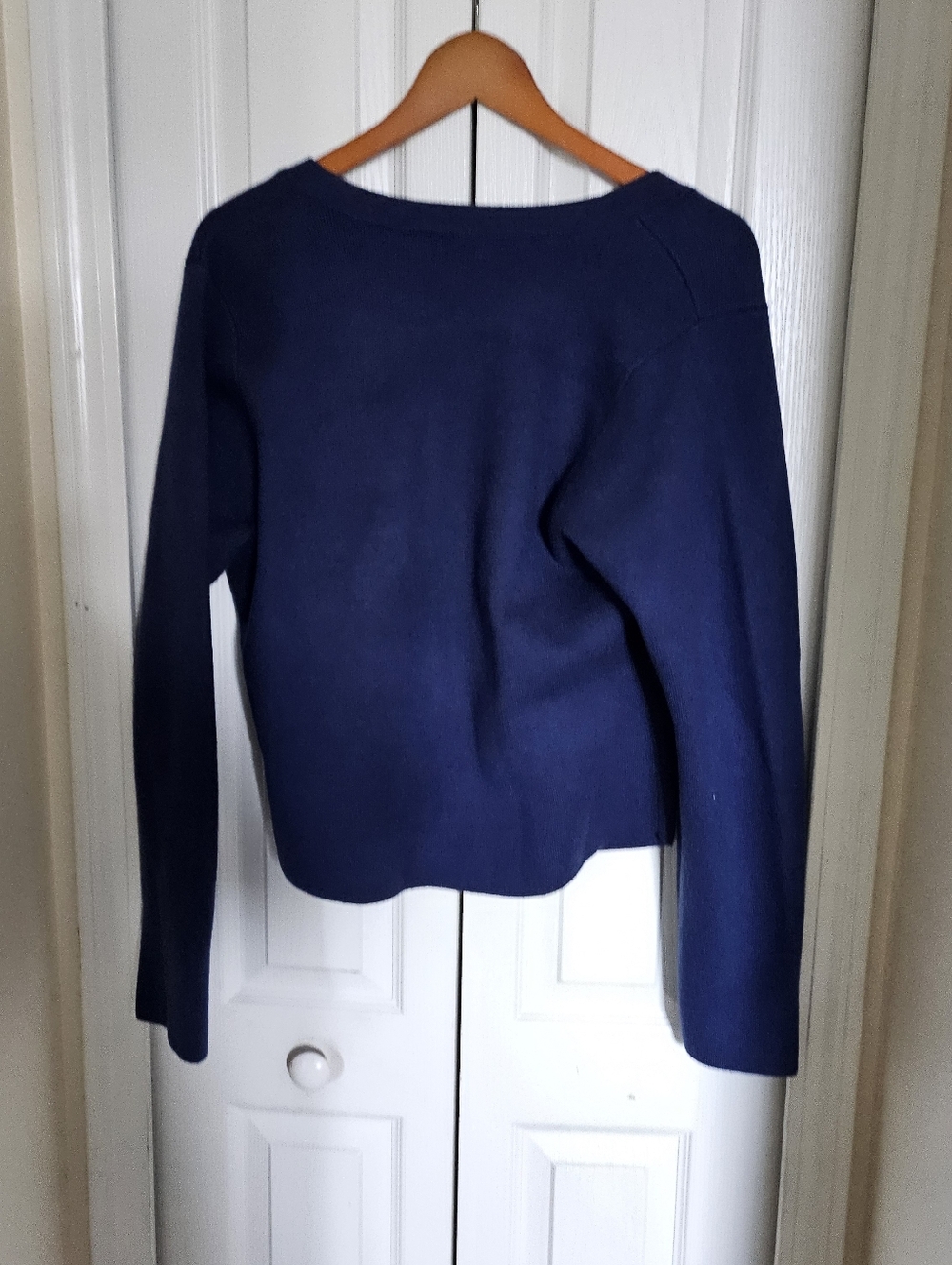 Abercrombie & Fitch Women L Blue Cardigan V Neck Button Knit Sweater NWT - Picture 10 of 13
